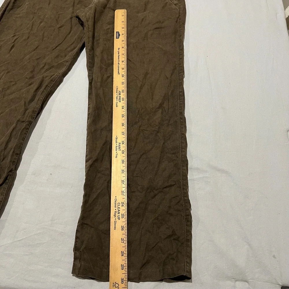 Banana Republic Mens Brown Pure Linen Comfort Relaxed Wide Leg Pants 34x30